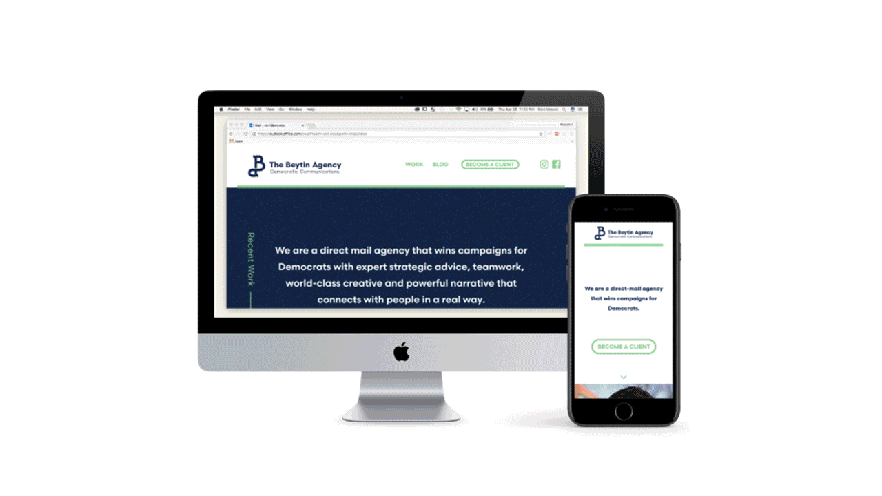 Agency website on desktop and mobile