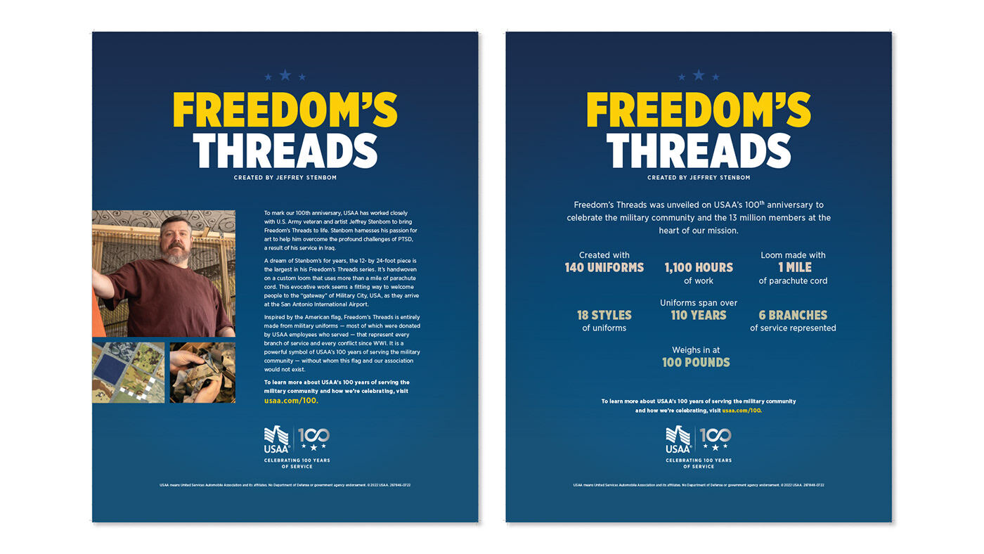 "Freedom's Threads" exhibit panels