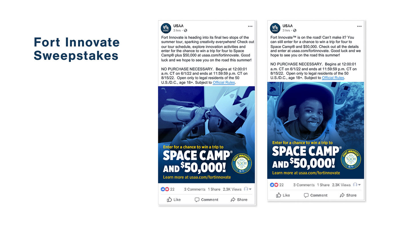 Fort Innovate sweepstakes posts